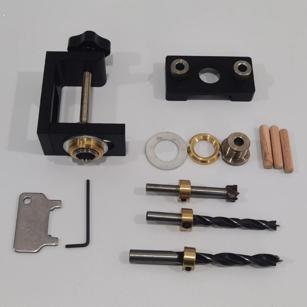 三合一木工打孔定位器 圆木榫二合一木工组合工具板式家俱打孔器