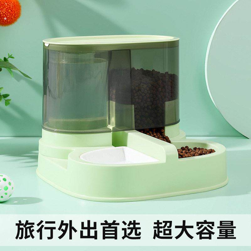 宠物猫咪自动喂食器饮水机一体猫食盆猫碗狗碗喝水投喂器超大容量