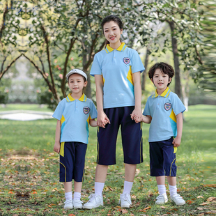 夏季 班服小学生校服套装 一二年级粉色幼儿园园服教师服短袖 七分裤