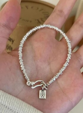 新款纯银鱼骨盘缠手链女生高级感简约小众ins百搭手环轻奢手饰品