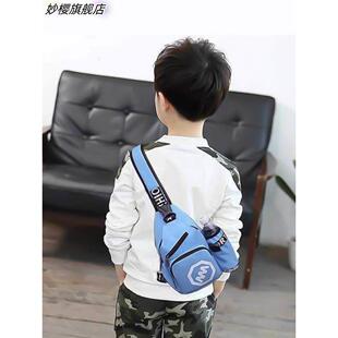 儿童斜揹包中大童出游运动随身单肩小揹包男孩学生包包男童小挎包