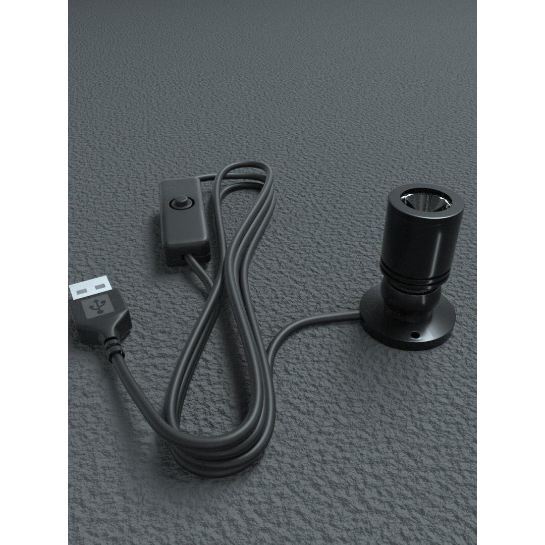 led迷你小射灯USB机箱充电宝5v接口聚光灯1W可粘贴手办模型彩色灯