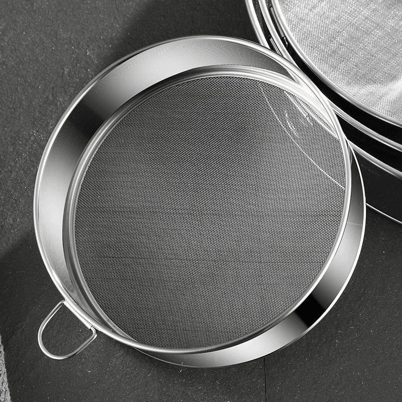 粉筛子面粉筛过滤网筛烘焙工具手持40-60目粉超细家用不锈钢筛网
