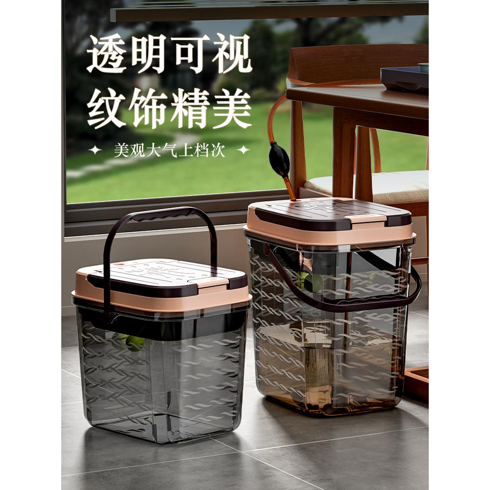 茶具配件茶桶茶渣桶家用小号茶水桶茶台废水桶茶盘排水桶干湿分离