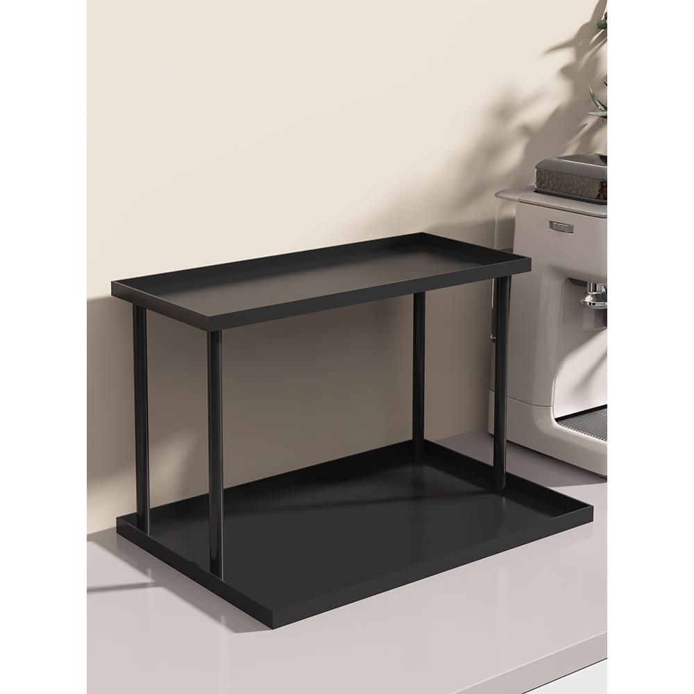 杯子收纳置物架双层茶杯架办公室咖啡杯收纳架家用桌面放水杯架子