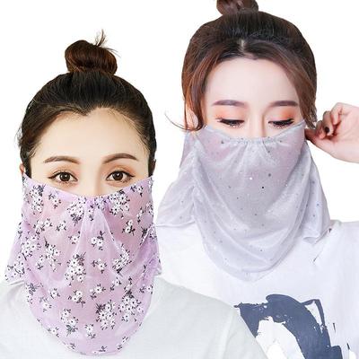 冰丝防晒口罩夏薄款女防紫外线护颈透气骑车遮阳时尚女神全脸围脖