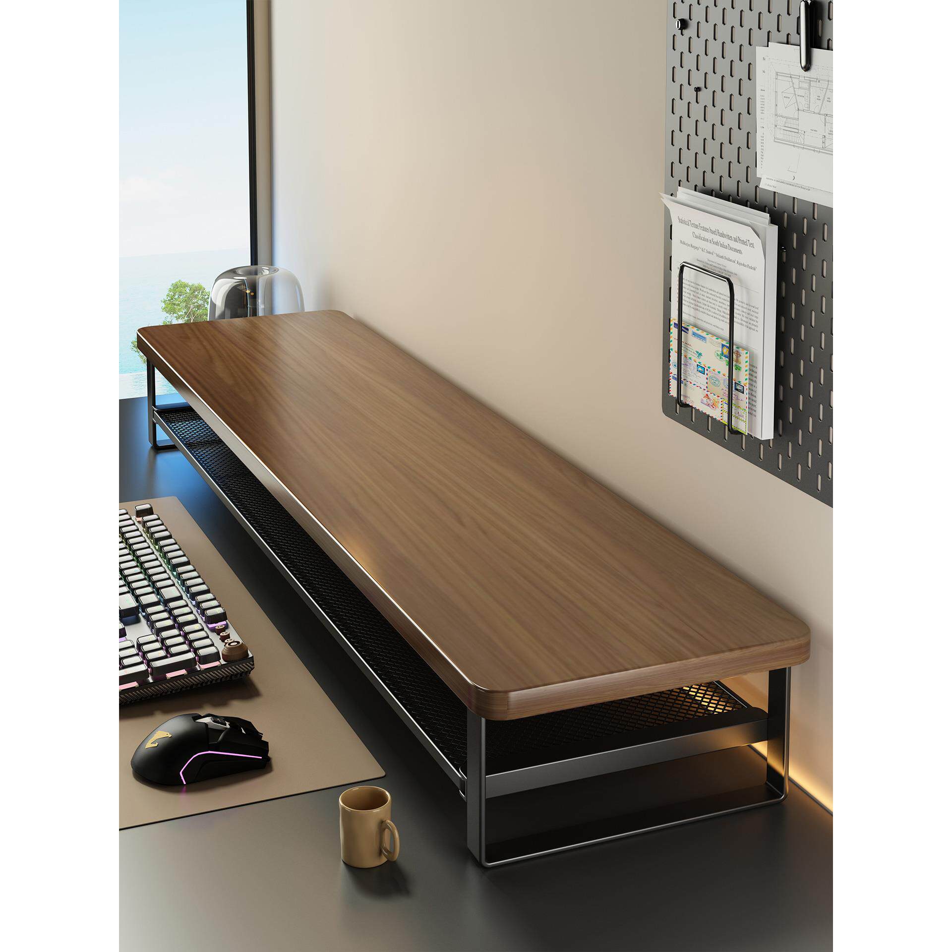 电竞房电脑增高架桌面置物架台式显示屏支撑架工位加长笔记本支架