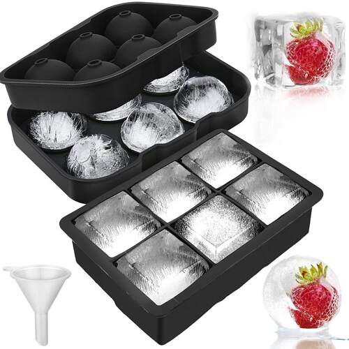 食品级硅胶大号冰块模具酒吧威士忌调酒方形制冰盒冻冰格自制家用