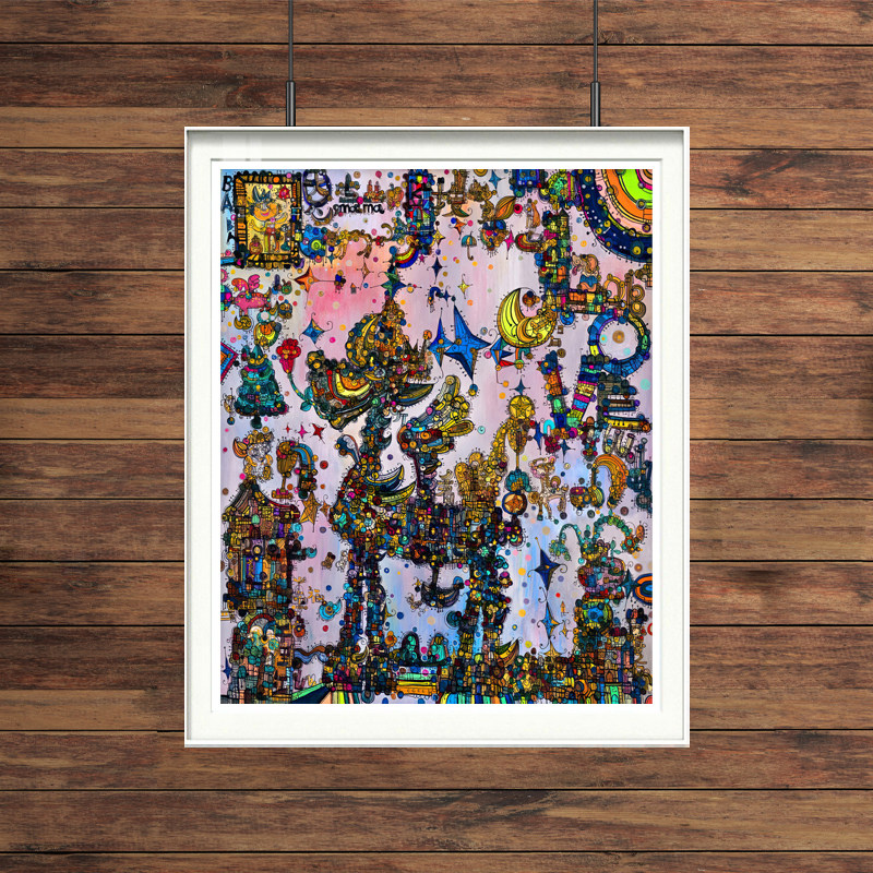 张长江版画 独角小将军 现代潮流艺术装饰画亚克力高端盒子挂画酷