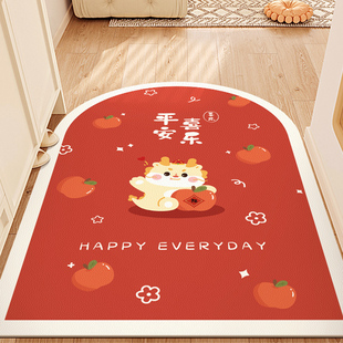 寓意卡通地垫入户门垫进门家用进户门口脚垫入门地毯新年玄关喜庆