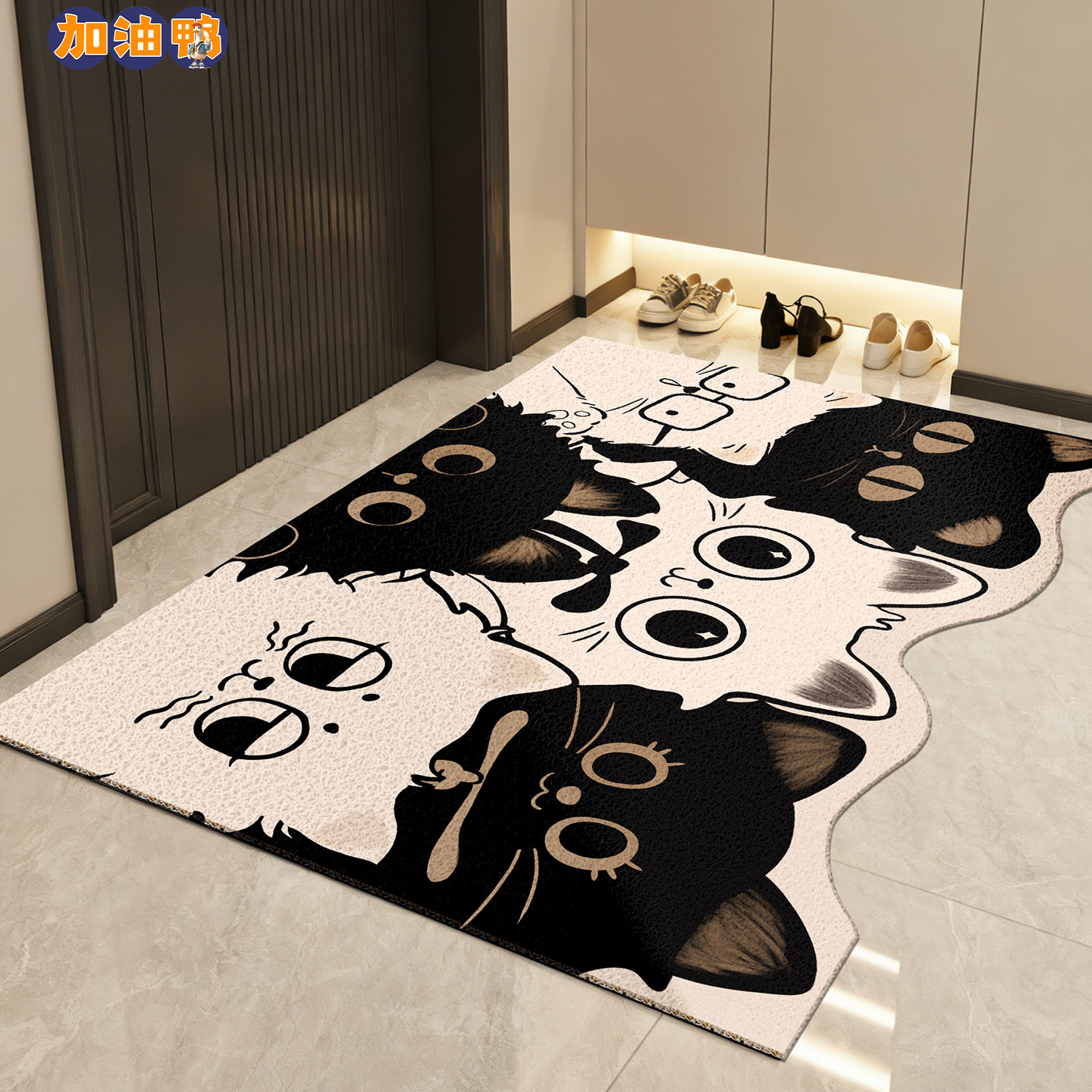 入户门地垫丝圈新款卡通进门玄关地毯家用门口门外脚垫防滑耐脏