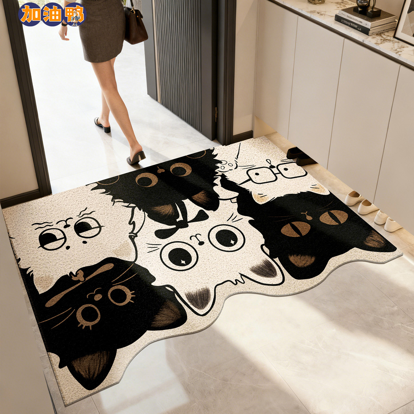 卡通入户门地垫丝圈新款进门门口防滑地毯玄关家用脚垫门垫耐脏