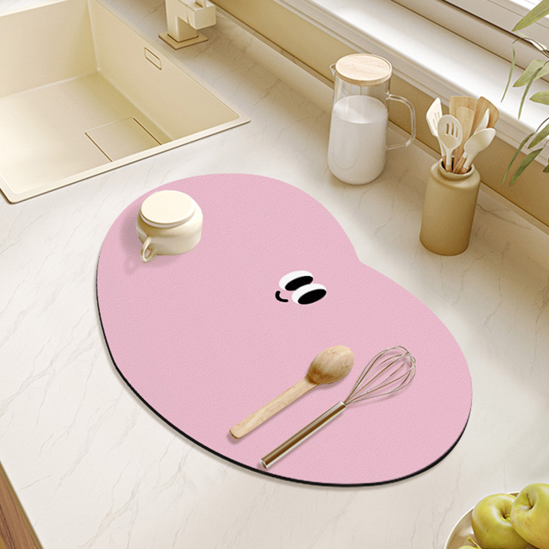 可爱卡通厨房沥水垫吸水防滑家用吧台免洗吸水垫硅藻泥台面垫子,居家布艺,厨房地垫,淘宝优惠券,粉丝福利购,淘宝优惠卷