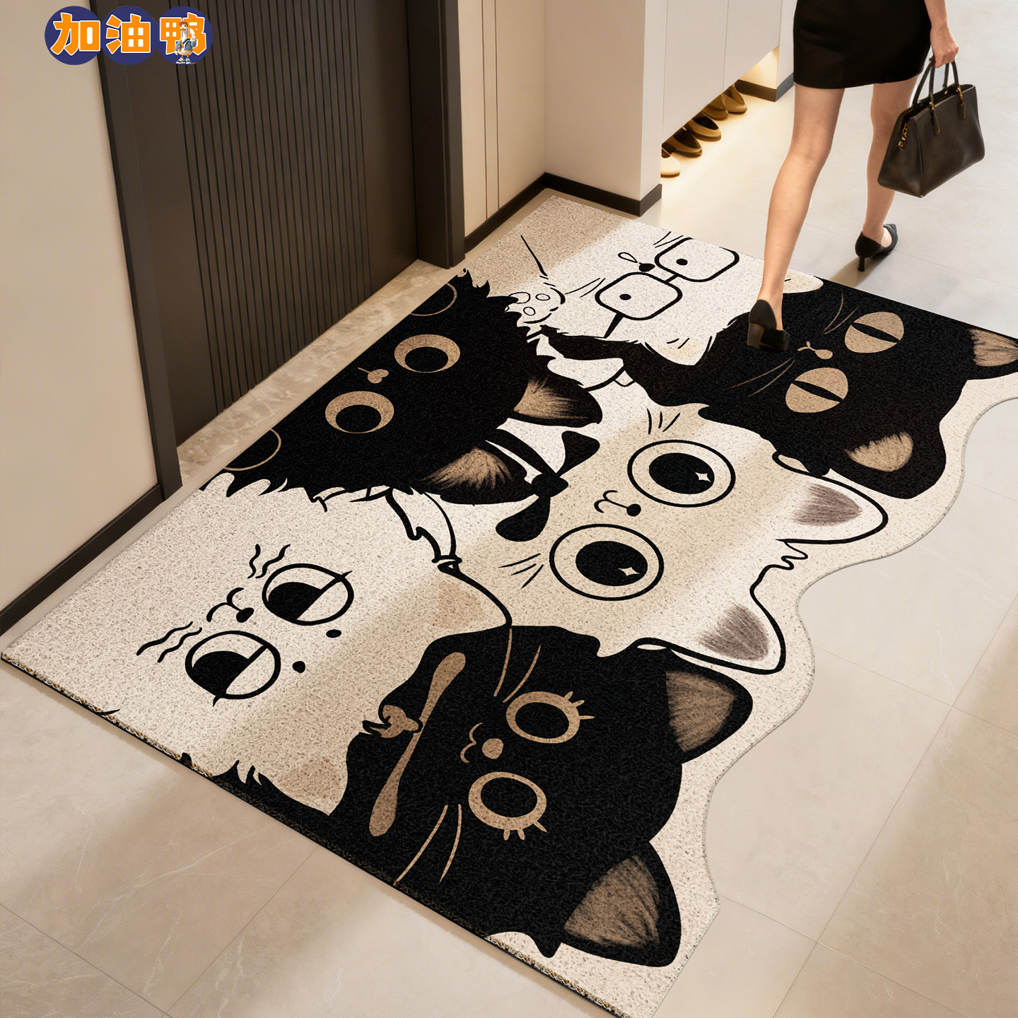 卡通入户门地垫丝圈新款进门门口防滑地毯玄关门外家用脚垫门垫