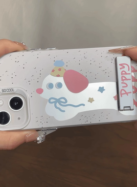 支架帽子小狗情侣适用苹果16promax手机壳适用一加13适用小米15适用红米k80适用荣耀300保护套适用魅族21