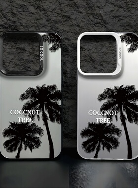 个性椰树情侣适用苹果17pro手机壳iphone17适用一加适用小米17适用红米k90适用荣耀500保护套适用魅族22
