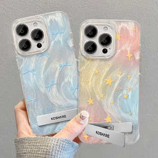 渐变蝴蝶星星适用苹果15pro手机壳iphone14适用一加13适用红米k80适用小米适用荣耀300保护套3040适用华为p70