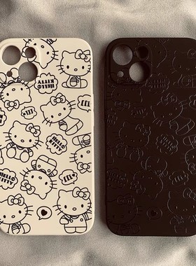 线条kt猫液态硅胶适用苹果17pro手机壳iphone17适用一加适用小米17适用红米k90适用荣耀500保护套适用魅族20