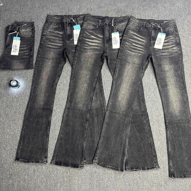 无标DC黑牛微喇牛仔裤复古男女款高街水洗直筒修身cleanfit百搭神