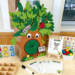 悄悄话树洞情绪管理中大班环创手工自制diy材料包玩教具区域材料