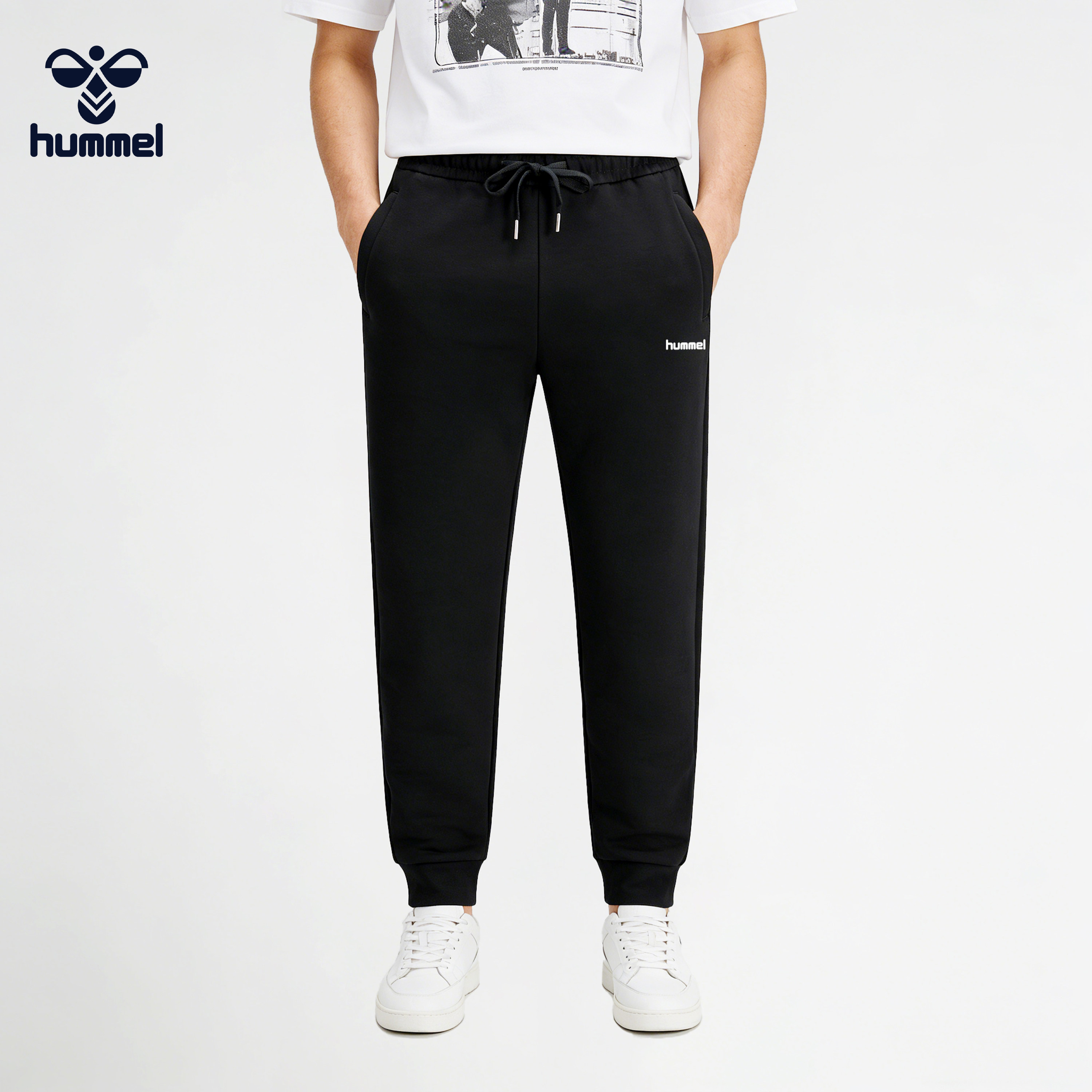 HUMMEL运动裤男女束脚休闲裤抽绳收口百搭长裤运动风户外松紧腰