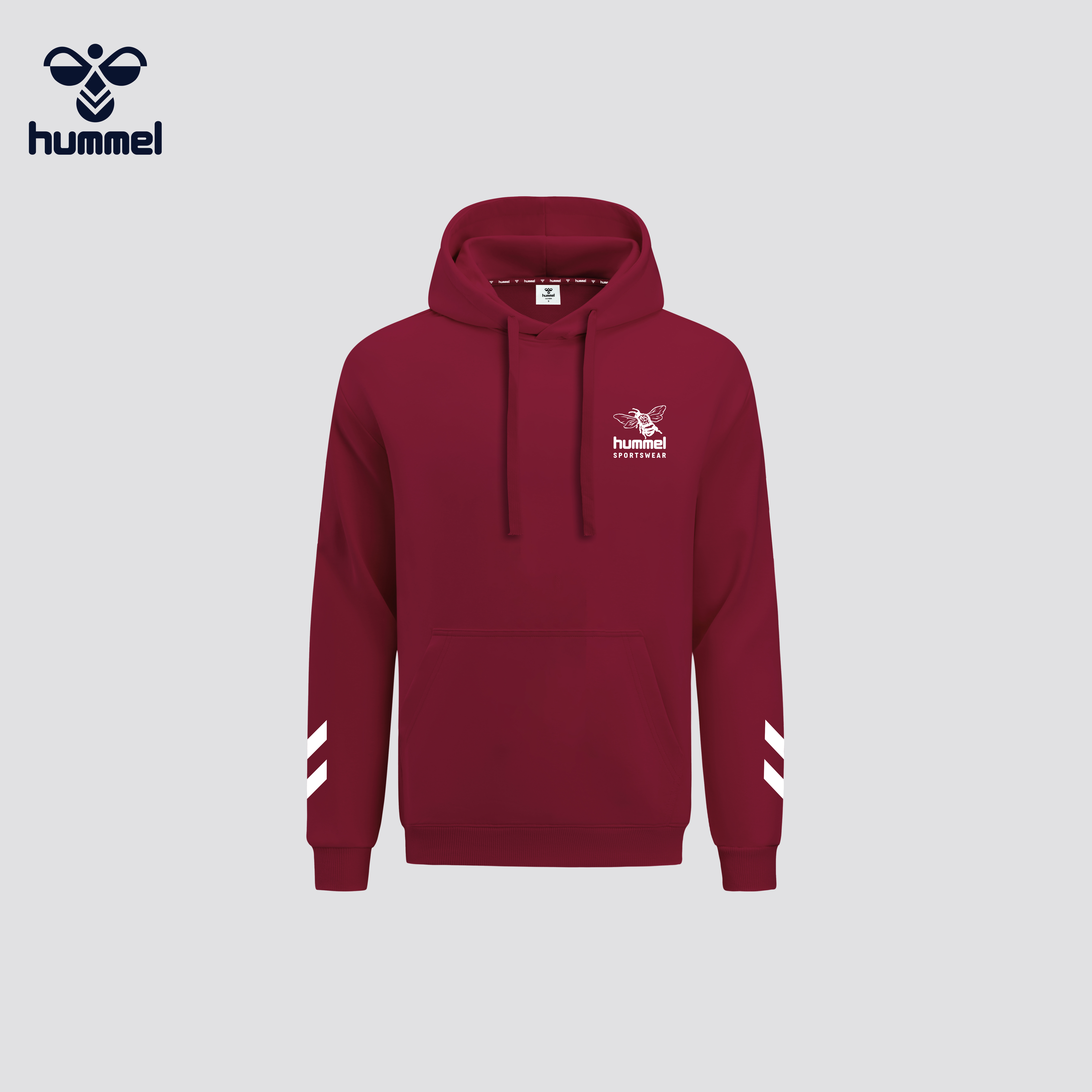 HUMMEL情侣连帽印花卫衣