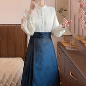 春秋款 柏粟原创汉服对襟立领衬衣日常汉元 素改良纯色新中式