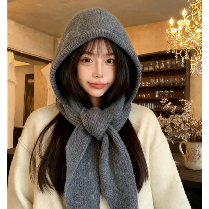 巴拉克拉法连帽子围巾一体女冬季