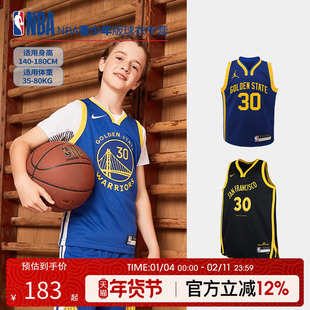 Nike NBA球衣 金州勇士库里30号青少年 运动篮球服男女正品