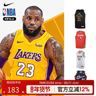 NBA Nike 詹姆斯主客场城市版球衣 儿童青少年篮球运动透气篮球服