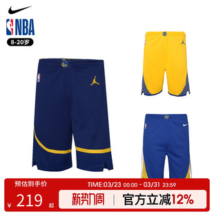 Nike NBA 勇士球裤 青少年篮球训练短裤透气运动男女球裤
