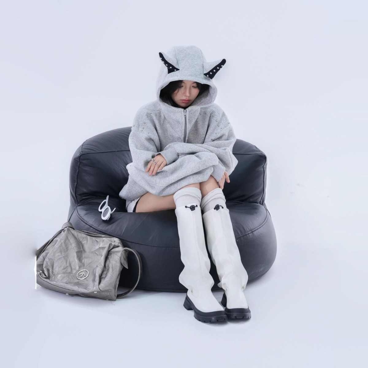 情侣装美式杜宾犬高级感开衫卫衣男春秋季款潮牌铆钉痞帅重磅外套,男装,卫衣,淘宝优惠券,粉丝福利购,淘宝优惠卷