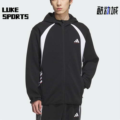 Adidas/阿迪达斯正品2025秋季款男士运动篮球拼接连帽外套KC0330