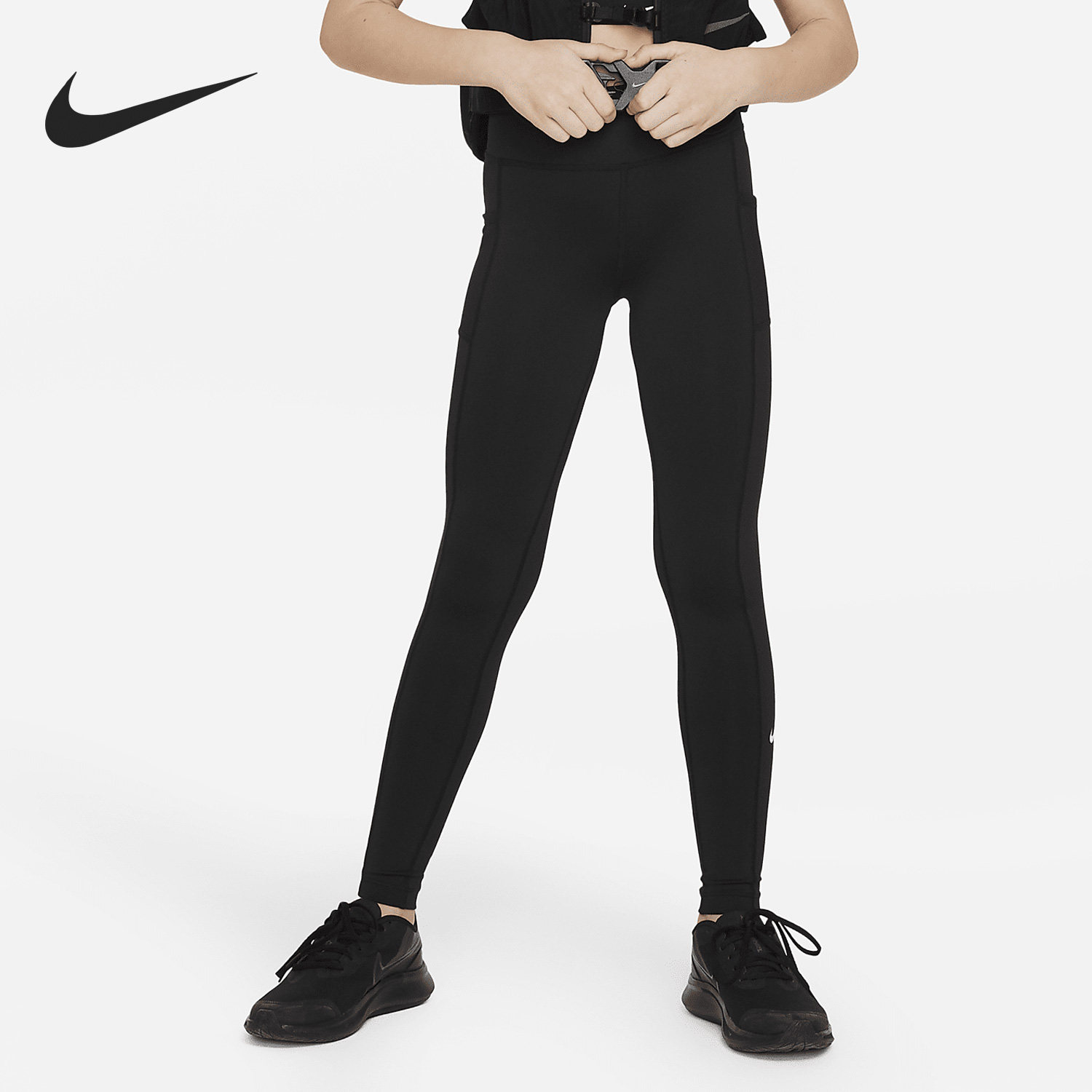 Nike耐克正品儿童耐磨松紧运动休闲舒适打底裤紧身裤FD2855-010