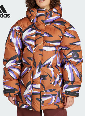Adidas/阿迪达斯官方SMC女子保暖防风中长款运动棉服IN2822