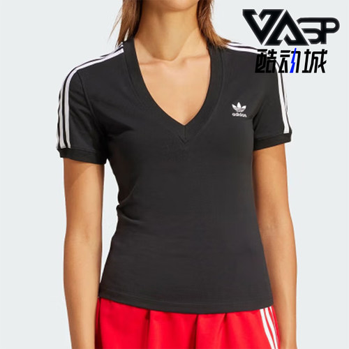 阿迪达斯女士修身简约短袖T恤
