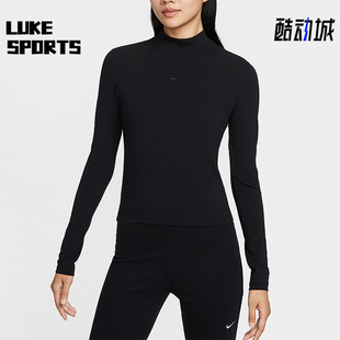 款 2025秋季 女士刺绣立领修身 长袖 010 Nike 上衣HV5028 耐克正品