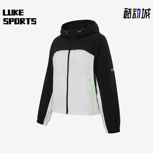 Adidas/阿迪达斯正品W 5 DRY JKT女士拼接经典连帽运动外套KB8193