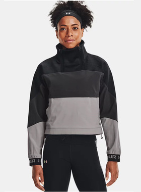 安德玛正品UA RECOVER女子立领健身训练运动服套头衫上衣1357478