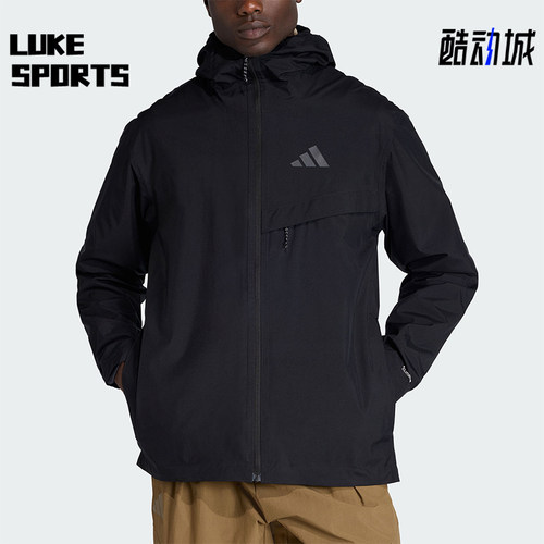 Adidas/阿迪达斯正品MT 2L RAIN J男士运动户外连帽冲锋衣JY4118