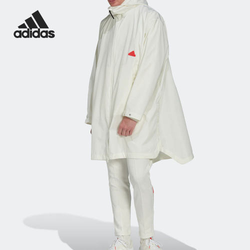 Adidas/阿迪达斯官方正品新款防风连帽中长款男子运动夹克 HN1943