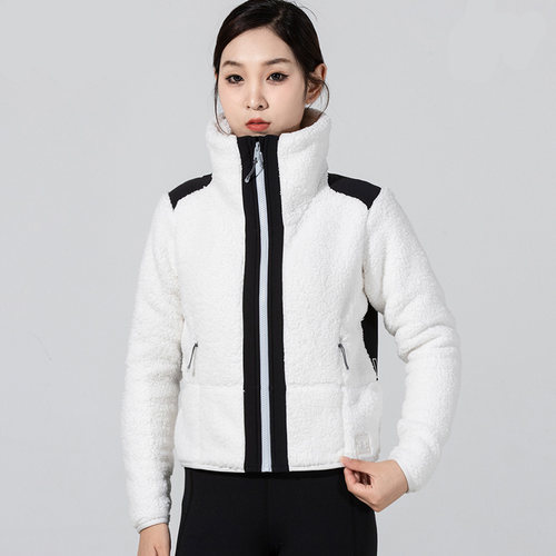 安德玛正品女子立领羊羔绒训练运动休闲夹克外套1357479
