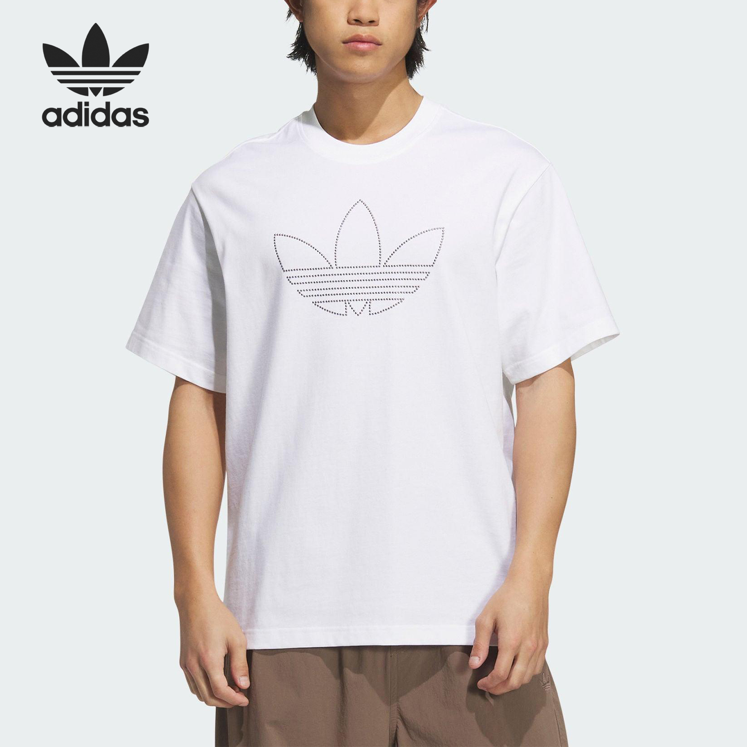 Adidas/阿迪达斯官方正品三叶草男女针织运动透气套头短袖KE4011