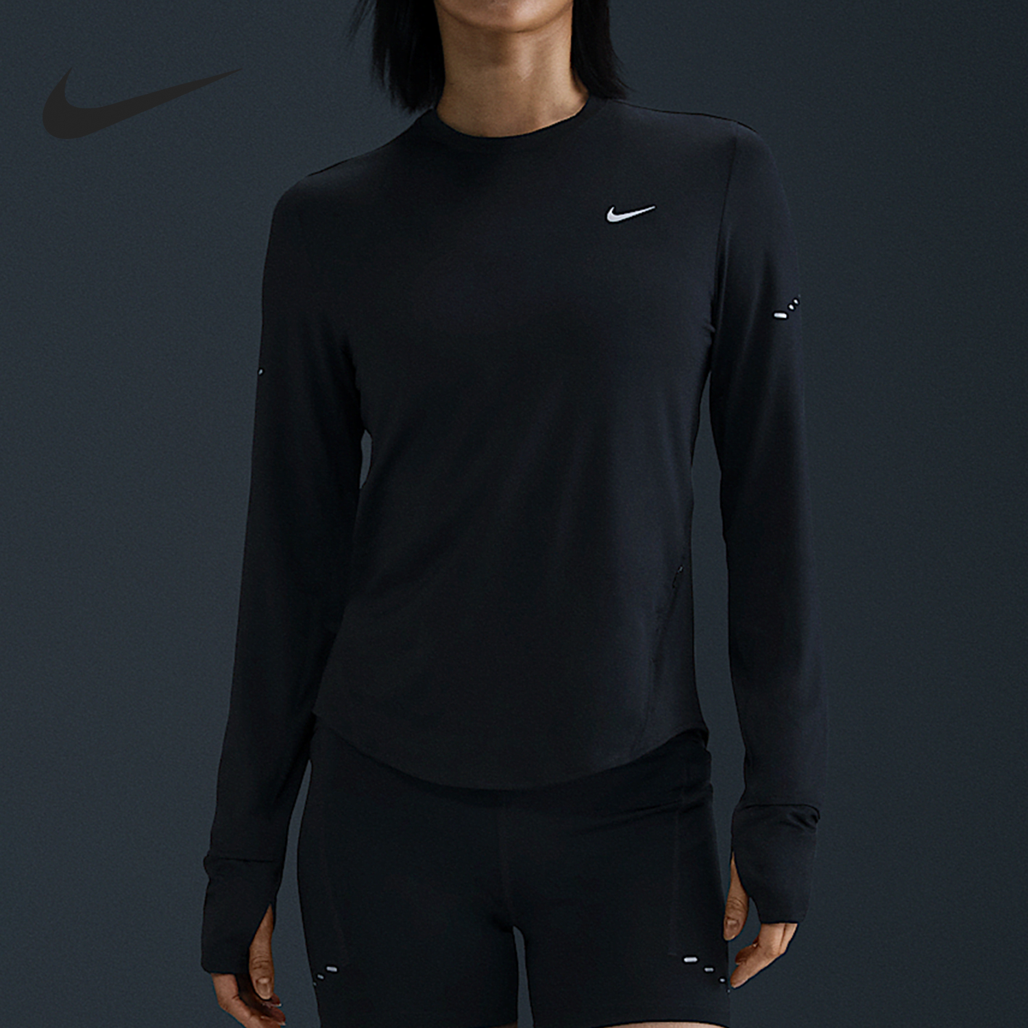 Nike/耐克正品Swift Dri-FIT女士跑步健身长袖T恤HQ0504-010