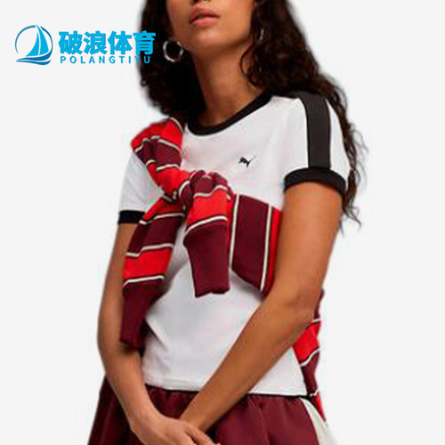 Puma/彪马正品T7Slim运动休闲套头舒适轻便经典短袖T恤635876-02