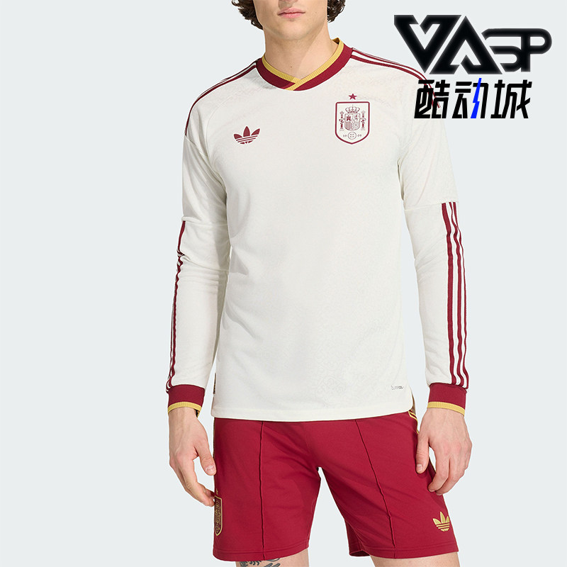 Adidas/阿迪达斯正品三叶草男士复古足球球衣舒适长袖T恤KA1957
