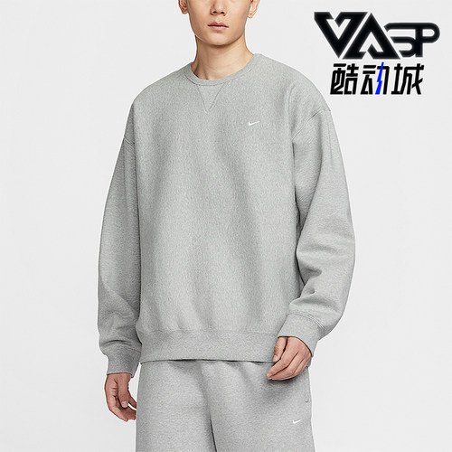 Nike/耐克正品Solo Swoosh男士透气圆领针织加绒卫衣HV1087-063