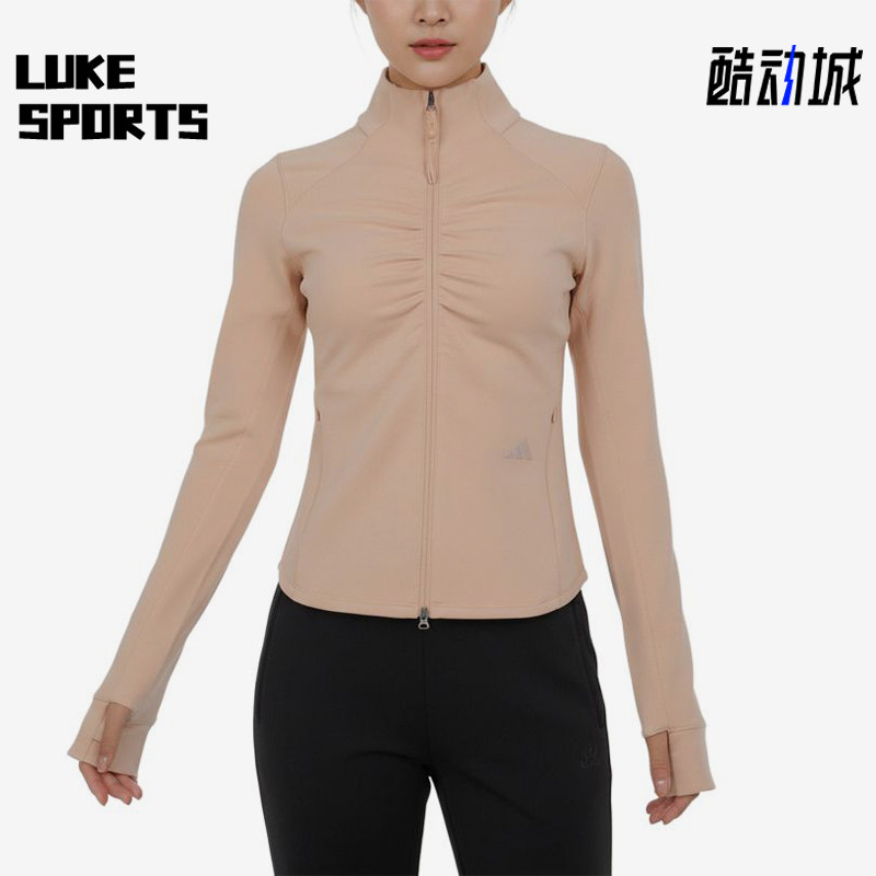 Adidas/阿迪达斯正品GATHER新款女裸粉色健身经典夹克外套KU5377