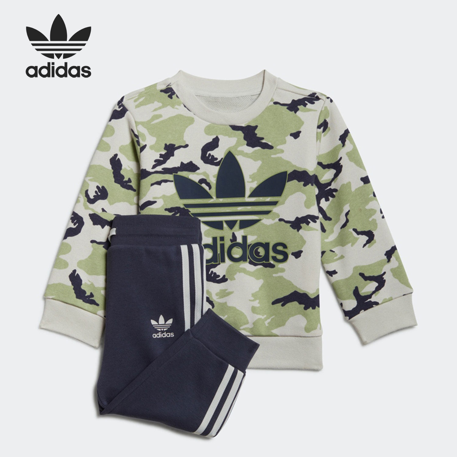 Adidas/阿迪达斯正品三叶草婴童春季新款运动圆领套装HE6927,童装/婴儿装/亲子装,套装,淘宝优惠券,粉丝福利购,淘宝优惠卷