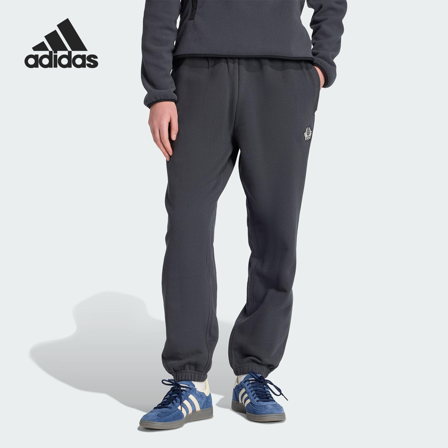 Adidas/阿迪达斯官方正品2025秋季款男士休闲束脚刺绣长裤JX8180